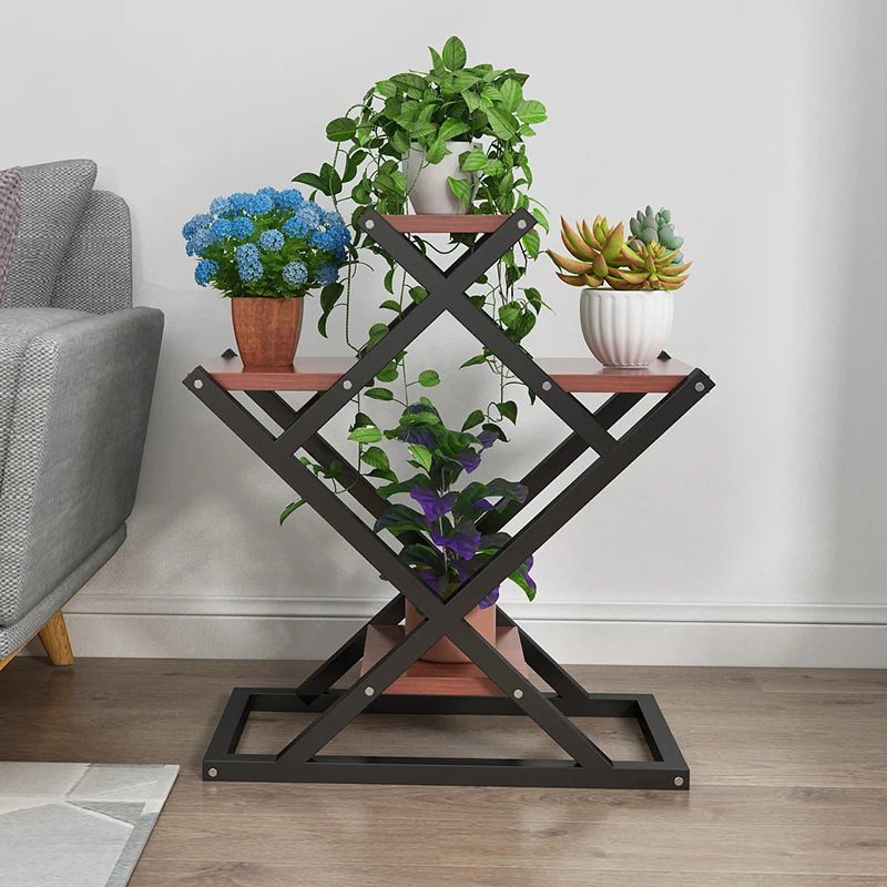 

Balcony Flower Stand Home Multi-layer Floor Wrought Iron Green Flower Shelf Room Built-in Shelf Special Pot Rack