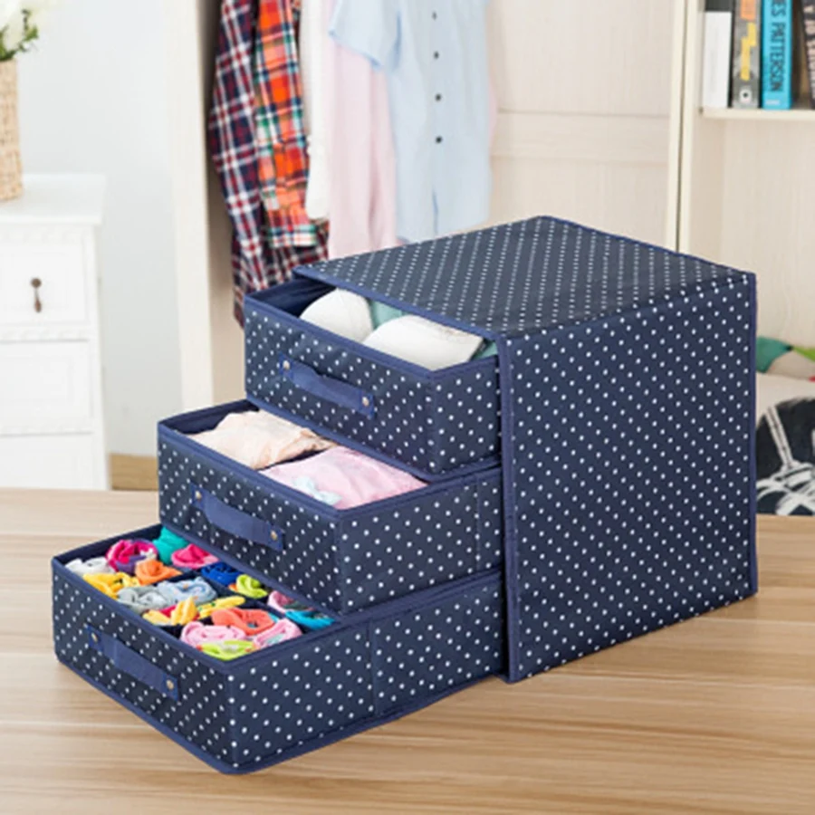 Foldable Divider Storage Bra Drawers Non-Woven Fabric Folding Cases Necktie Socks Underwear Clothing Organizer Container Boxes