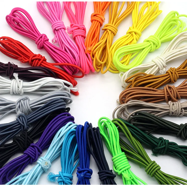 5 Yards 2mm Colorful Round Hair Elastic Rope High-Quantity Elastic