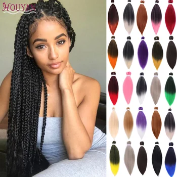 

HOUYAN 26 inch elastic braided hair synthetic fiber hair extension low temperature fiber big braid