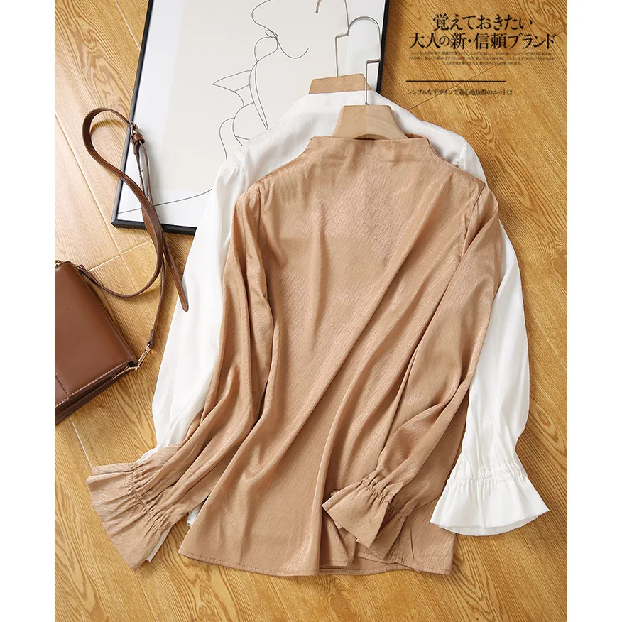 

ZOJ Elegant Simple Shirt Long-sleeved Upper Garment Women's Autumn Clothing 2020 New Style WOMEN'S Dress Blouse Shirt WOMEN'S Sh