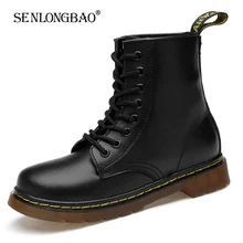 Мужские теплые плюшевые зимние ботинки; кожаные ботинки; ботинки в байкерском стиле; ботильоны унисекс; классическая мужская рабочая обувь в английском стиле; большие размеры 36-46
