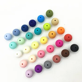

100pcs Silicone Beads 15mm BPA free Sensory Teething Necklace Food Grade Mom Nursing DIY Jewelry Baby Teethers
