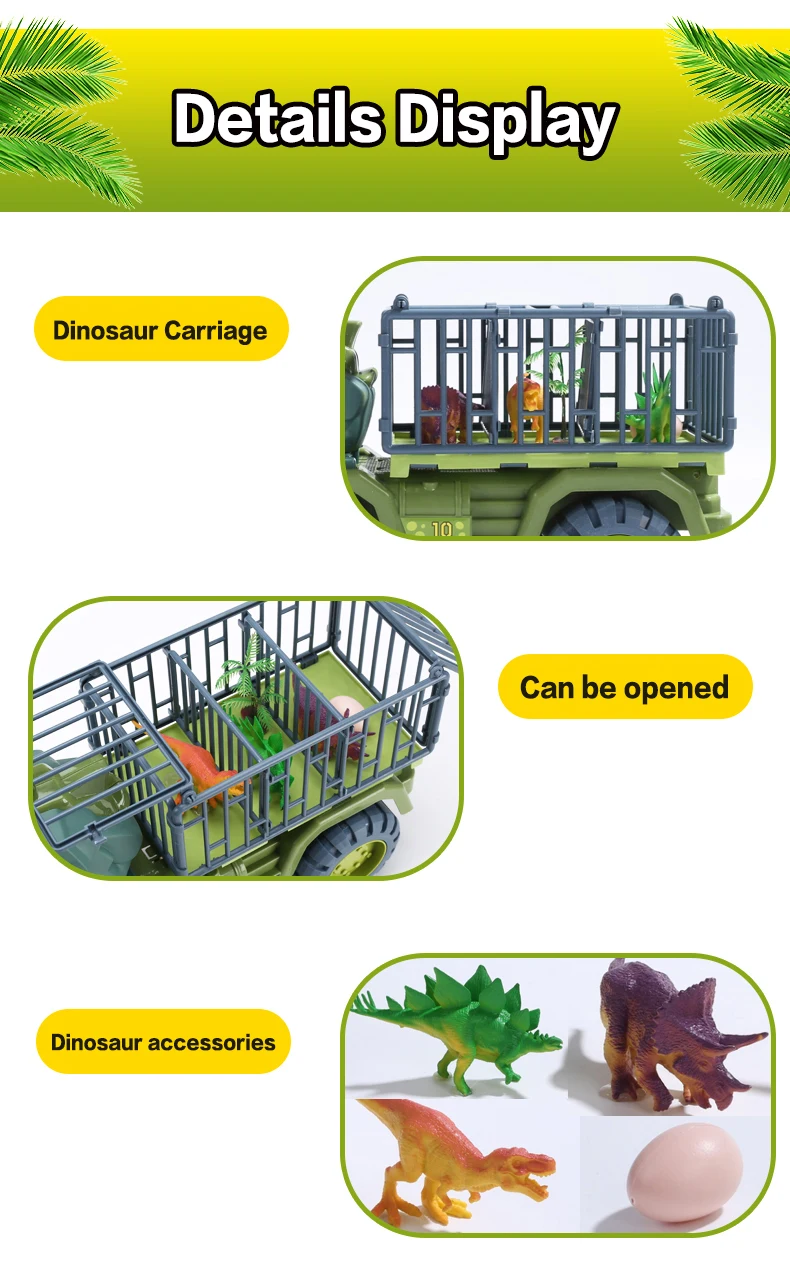 Bil Dinosaur Transporter - Lastbilsleksak med dinosauriepresent för barnjul