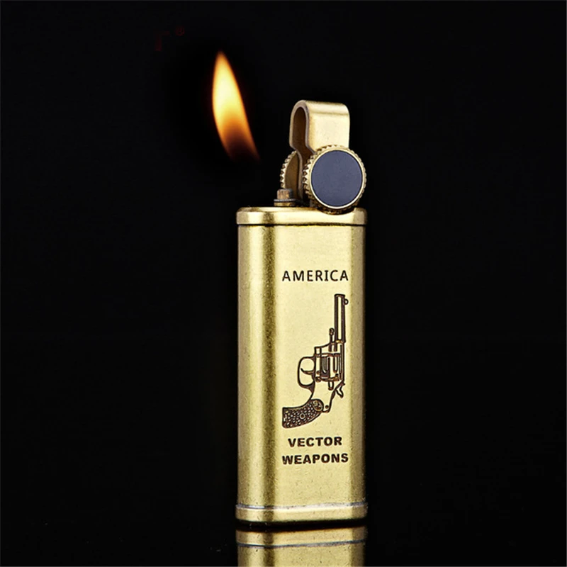 Honest Copper Cigarette Lighter Gasoline Vintage Kerosene For oil Lighter Grinding Wheels Fire Lighter Retro Windproof Lighter