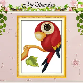 

Parrot Pattern Counted Cross Stitch 11CT Printed 14CT Handmade Cross Stitch Sets animals Cross-stitch Kits Embroidery Needlework