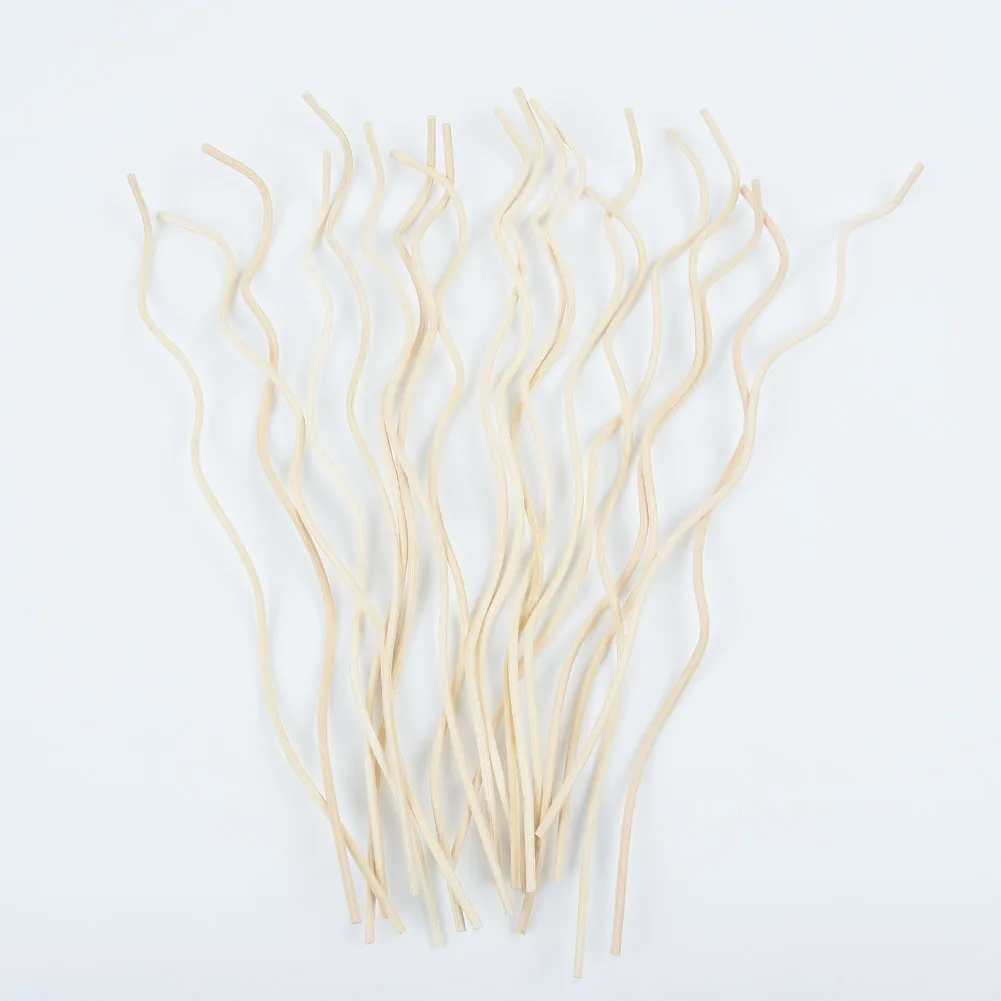 50 PCS Natural Wavy Rattan Reed Diffuser Sticks - 11 Inch, 3mm, Light Brown (Refill Replacement)