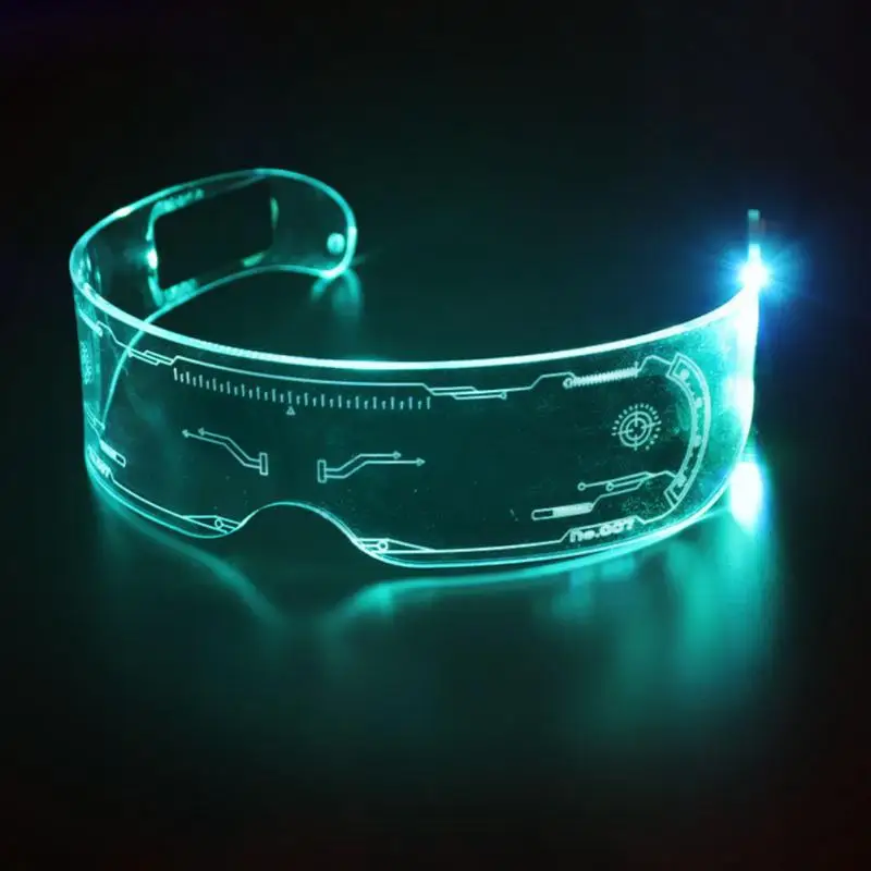 LED Luminous Glasses For Party Electric Syllable Disco Bar High-tech Decoration Super Cool Neon Light Up Visor Eyeglasses | Дом и сад