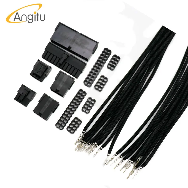 Angitu Diy Cabo Sleeved Motherboard Extension Cable Kit 37 Colors 24pin