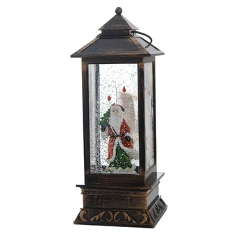 

Singing Musical Lighted Christmas Water Glittering Swirling Snow Globe Lantern with Music Christmas Home Decoration and Gift, Ba