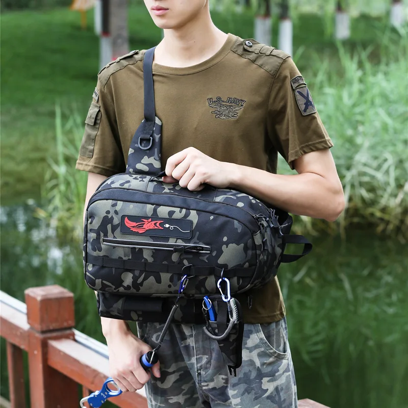 

Piscifun Fishing Tackle Storage Bag Outdoor Shoulder Backpack Cross Body Sling Bag Fishing Gear Bag fishing rod backpack