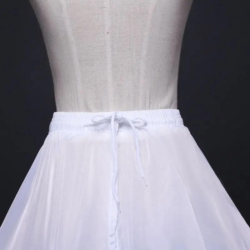 Женская длинная белая кринолиновая юбка трапециевидной формы с 6 кольцами, длинная Нижняя юбка для свадьбы, бальное платье