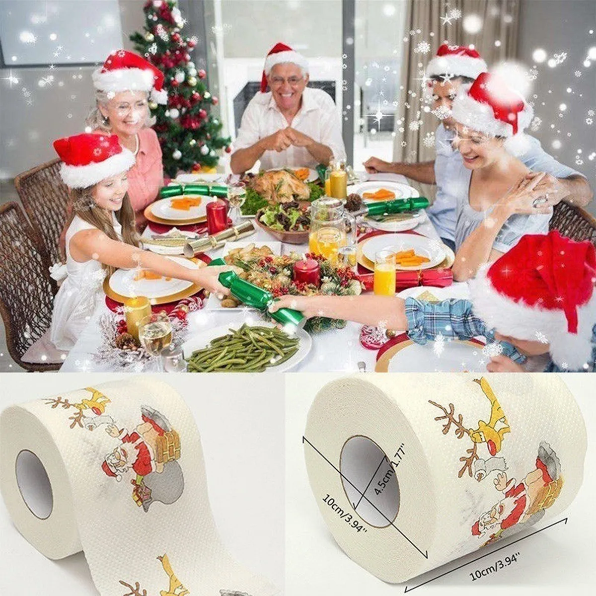 Рождество туалетной бумаги Бумага Санта Клаус ванна для туалетной бумаги Бумага Рождественская декоративная ткань, рождественские украшения для дома, сделай сам