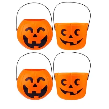 

4 pcs Trick Or Treat Buckets Plastic Container Party Favors for Kids