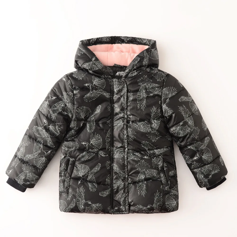 

Children Autumn And Winter Cotton Coat Thick Boutique Tops Korean-style Cute Printed Warm plus Velvet Girls' Cotton-coat
