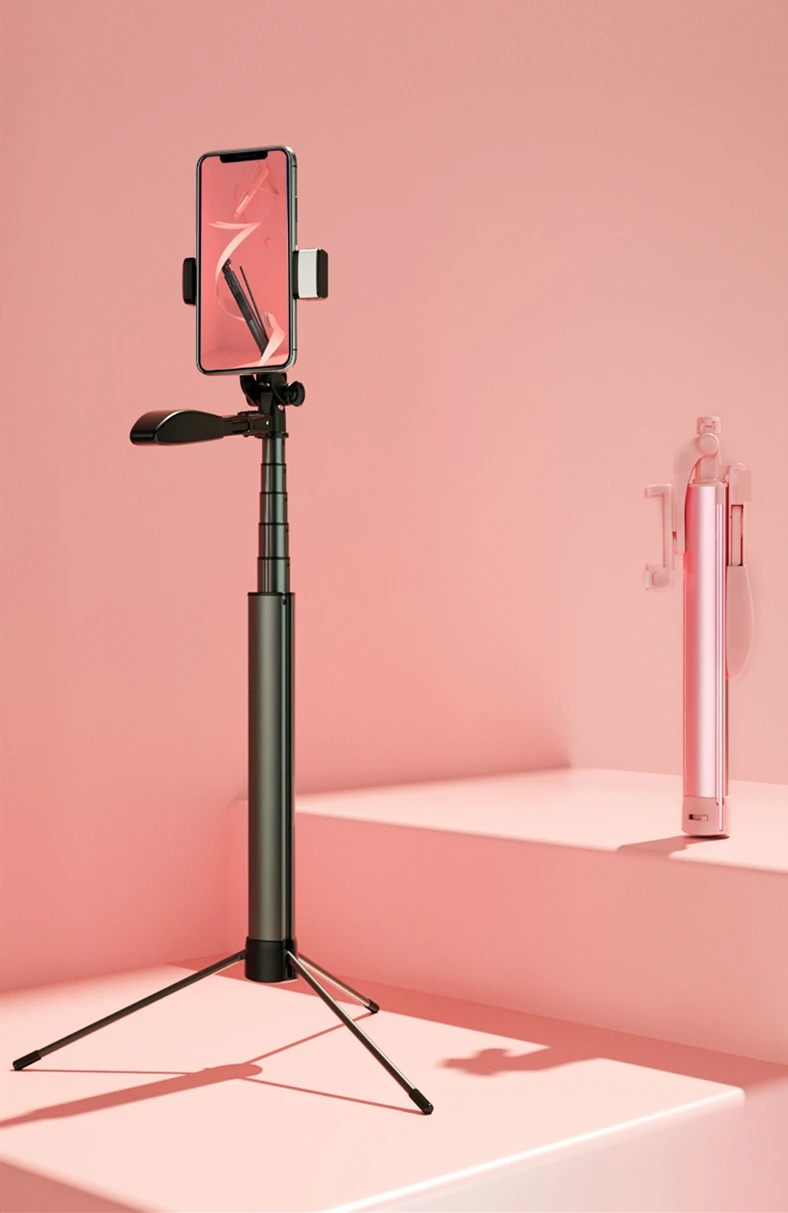 

Handheld PTZ stabilization Selfie Stick With Wireless Bluetooth Remote Mini Tripod Selfiestick For iPhone /Android Drop Shipping