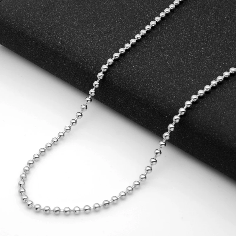 

Customizes 1.5/2 /2.4/3mm Width Stainless Steel Round Beads Chain Box Cuba Ball Chain for DIY Jewelry Link Chains Necklace
