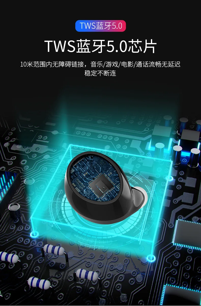 Новинка TWS Беспроводная bluetooth-гарнитура 5,0 Мобильная высокоемкая гарнитура с мобильным питанием GY26