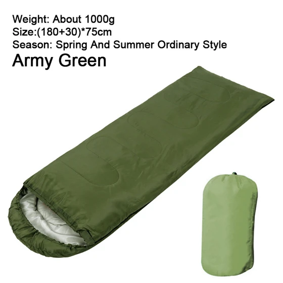 170T Army Green 1KG WEST BIKING спальный мешок для кемпинга легкий теплый конверт спальный мешок 4 сезона Открытый Дорожный велосипедный водонепроницаемый спальный мешок - Цвет: 170T Army Green 1KG