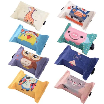 

Cartoon Cloth Car Seat Back Hanging Storage Tissue Case Box Container Towel Napkin Papers Bag Holder Box Case