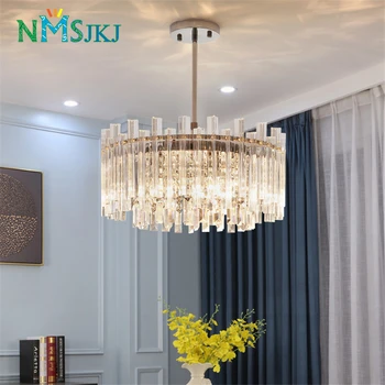 

Modern LED Rectangular Transparent Crystal Chandelier Restaurant Home Decoration