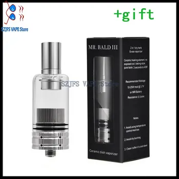 

Longmada Wax Tank Mr bald III Dry Herb Starter Kit Atomizer Replaceable Ceramic Heating Coil Chamber For Vape Pen Mod 510 Thread