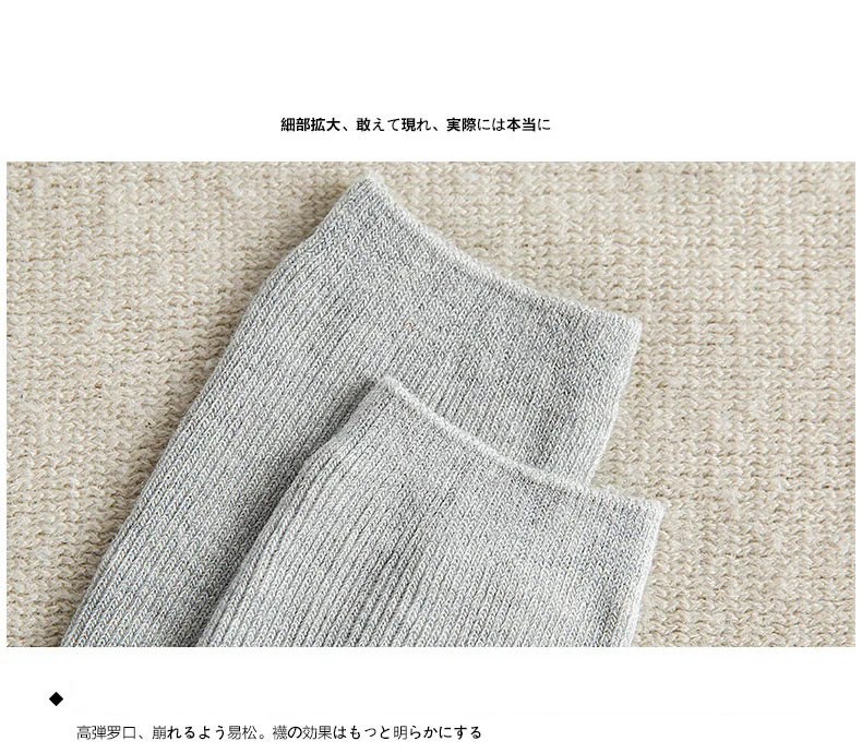 CHAOZHU  Japanese Korea High School Girls High Socks Loose Solid Colors Double Needles Knitting Cotton Long Socks Women