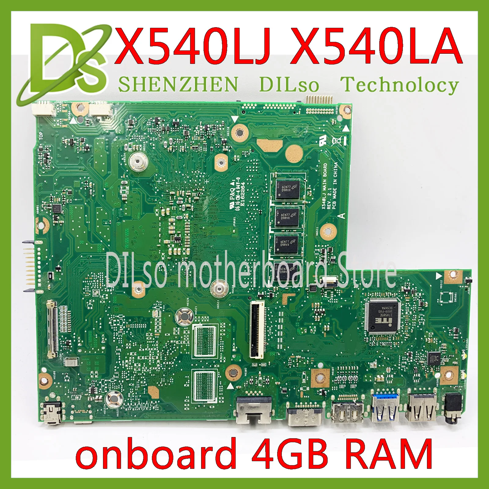  KEFU X540LA For ASUS X540LA X540LJ F540L Laptop motherboard I3-5005U CPU ONBOARD 4G-RAM Test work 1