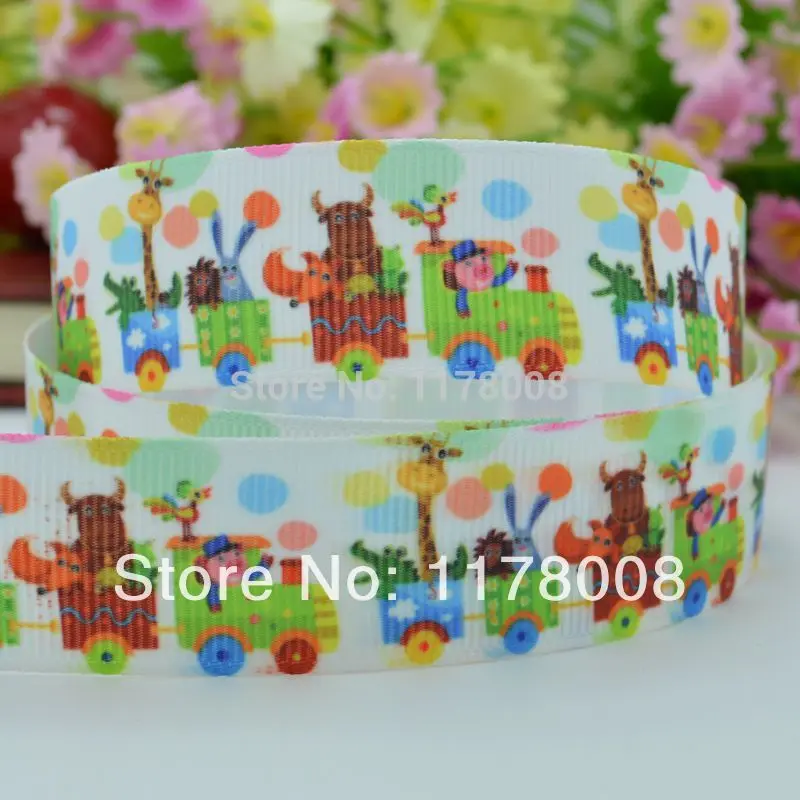 50Y DUWES 7/" 22 мм маленький поезд печатная корсажная лента, бант для волос DIY материалы для одежды ручной работы оптом OEM