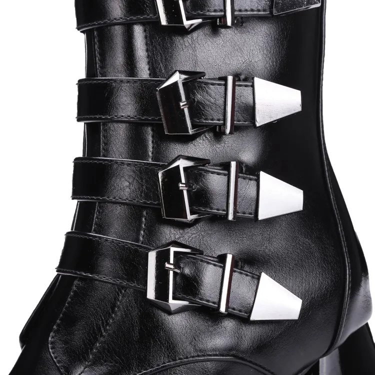 Botas mujer invierno; коллекция года; женские ботинки с острым носком; zapatos de mujer; черные ботинки «Челси» на подковом каблуке; женская обувь с ремешком и пряжкой; ayakkabi