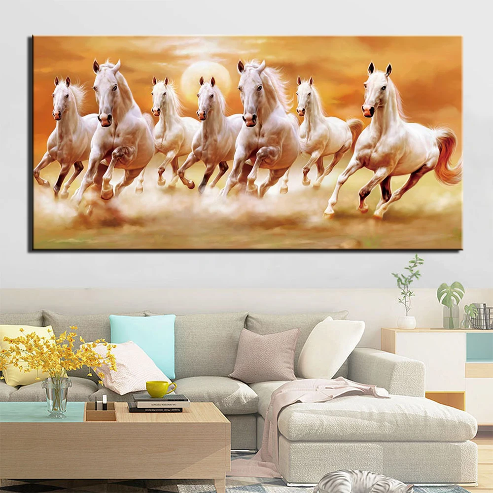 Картина с изображением бегущей лошади HD печатает на стену, искусство для гостиной, домашний декор, 1 шт., Настенные рисунки с животными, печать на холсте