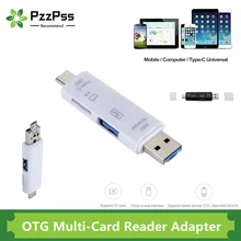 PzzPss OTG USB Card Reader Type-C&MicroUSB&USB3.0 All-In-1 High-speed OTG TF/USB for Android Computer Extension Headers