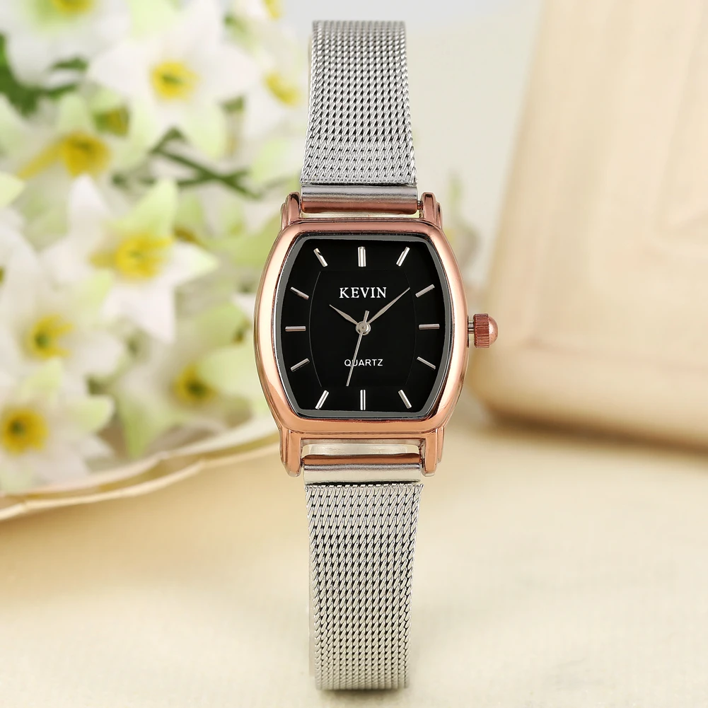 KEVIN Casual Men's Watch Stainless Steel Band Artificial Quartz Wrist Watch for Girls Elegant Watch for Women Men