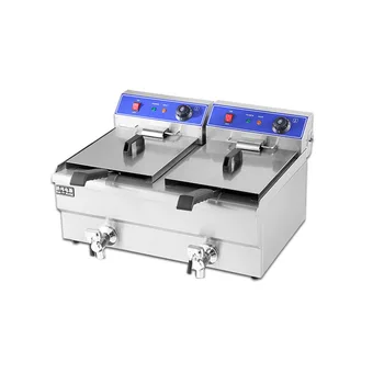 

26L Commercial Electric Fryer Double Cylinder Electric Frying Machine Fries Chicken Fryers Snack Equipment