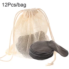 12 шт. ватный диск для удаления макияжа многоразовые бамбуковые волокна моющиеся круглые подушечки для лица и глаз косметический инструмент Maquiagem портативный