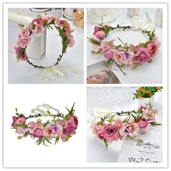 

Artificial Hydrangea Wreath Bride Flower Girl Photography Accessories Seaside Vacation Photographing Artificial Wreath