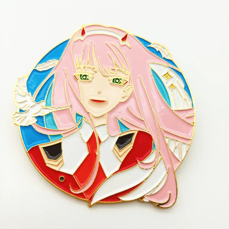 

Anime DARLING in the FRANXX ZERO TWO CODE:002 Cosplay Cartoon Costume Props Metal Badge Pin Alloy Brooch Accessories