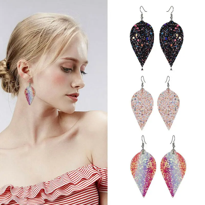 2019 Роскошные блестящие серьги с золотыми листьями для женщин модные капли