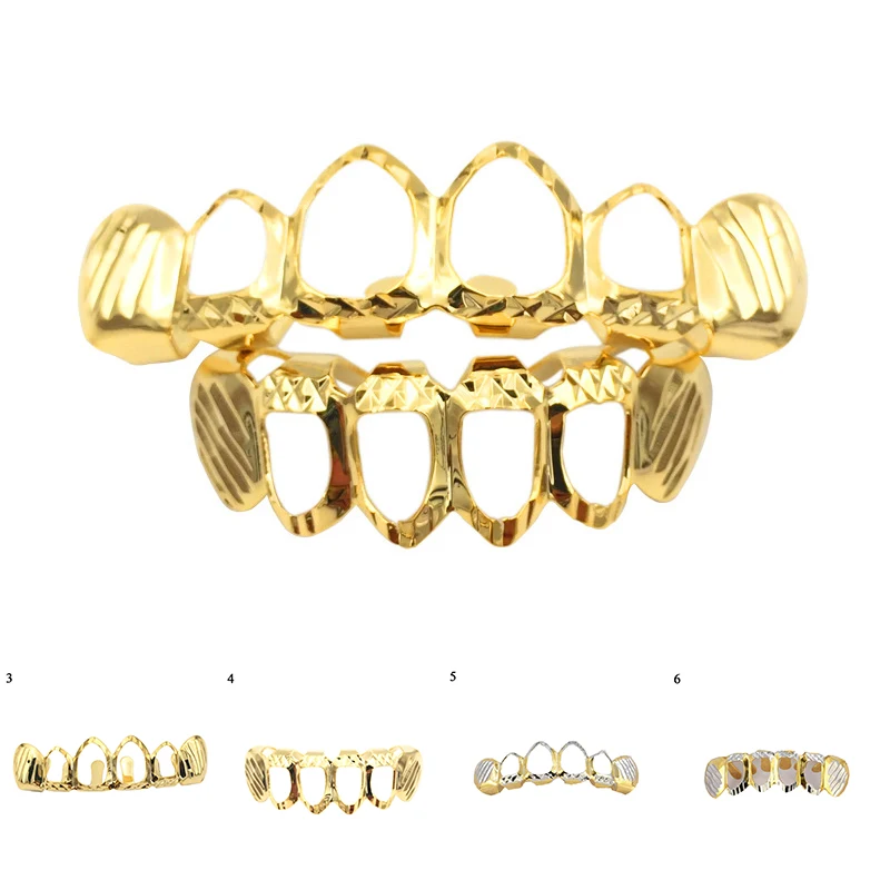 Новые модные хип-хоп ЗУБЫ Grillz верхнее дно зубы грили полые Рэппер панк зуб Кепка