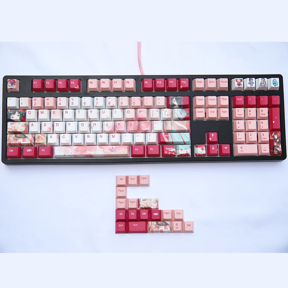 メイデンテーマ-メカニカルキーボード用pbtキーキャップ、染料
