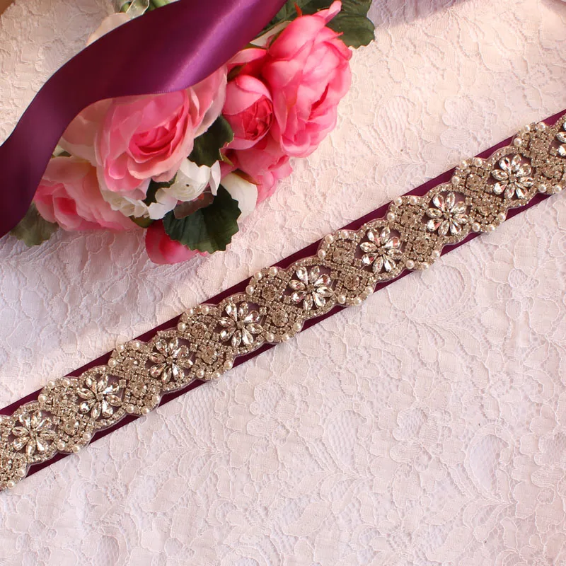 Vrouwen Steentjes Riem Trouwjurk Handgemaakte Diamanten Kristal Riem Accessoires Huwelijk Bruids Sjerpen Kunt Aanpassen Elke Maa