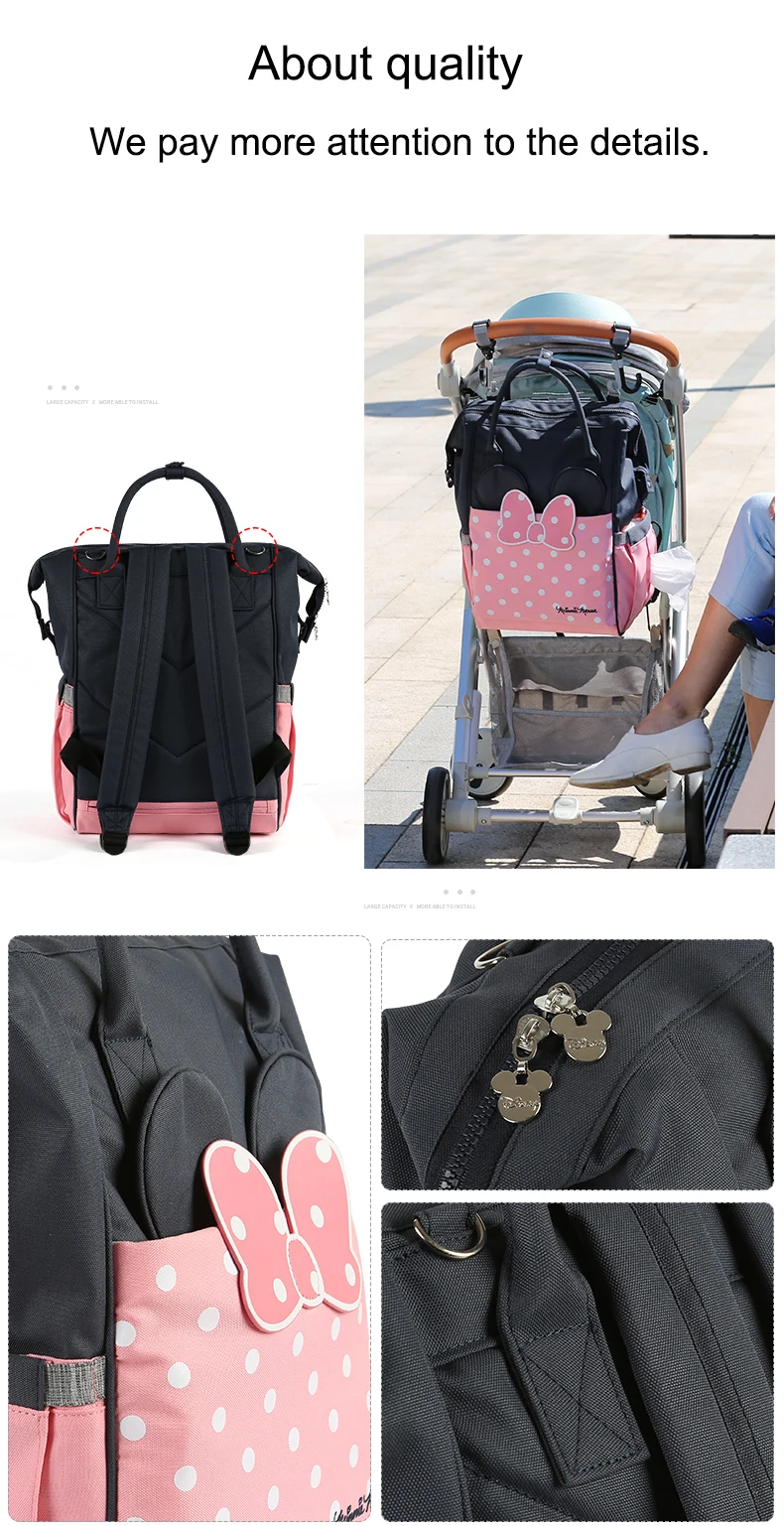 Disney Мумия Usb сумка для подгузников Детская сумка для мамы Многофункциональный Детский рюкзак коляска большой емкости Детский рюкзак подгузник
