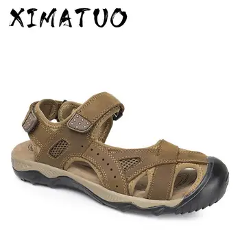 

plus size 39-48 genuine cow leather men sandals summer for mens gladiator sandal fashion male beach shoes RXM047