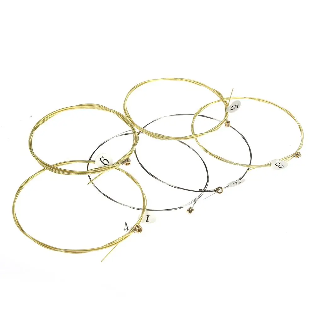 6 Peices Universal Acoustic Guitar String Brass Hexagonal Steel Core Strings For Musical Instruments Guitar Accessories