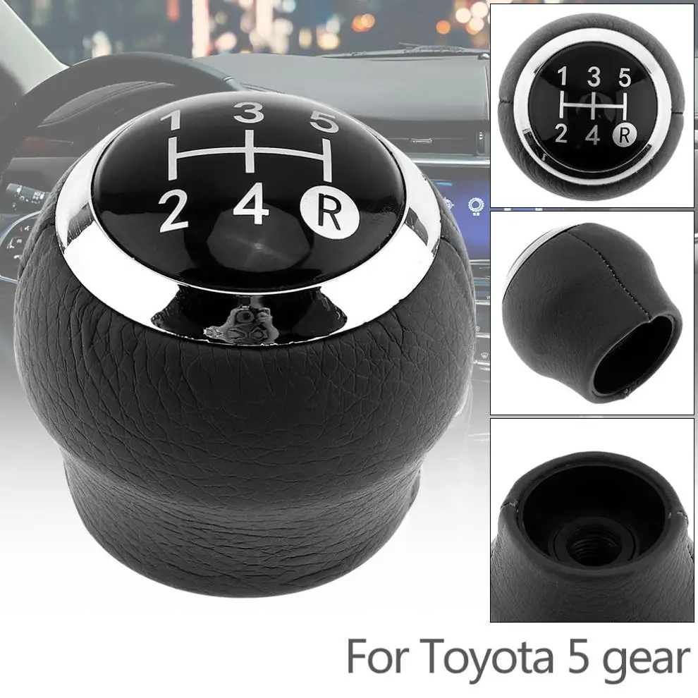 5 Speed ABS Plastic+PU Leather Manual Transmission Gear Shift Handball Knob for Toyota / Corolla 1.8MT 2007-2013 Models | Автомобили и