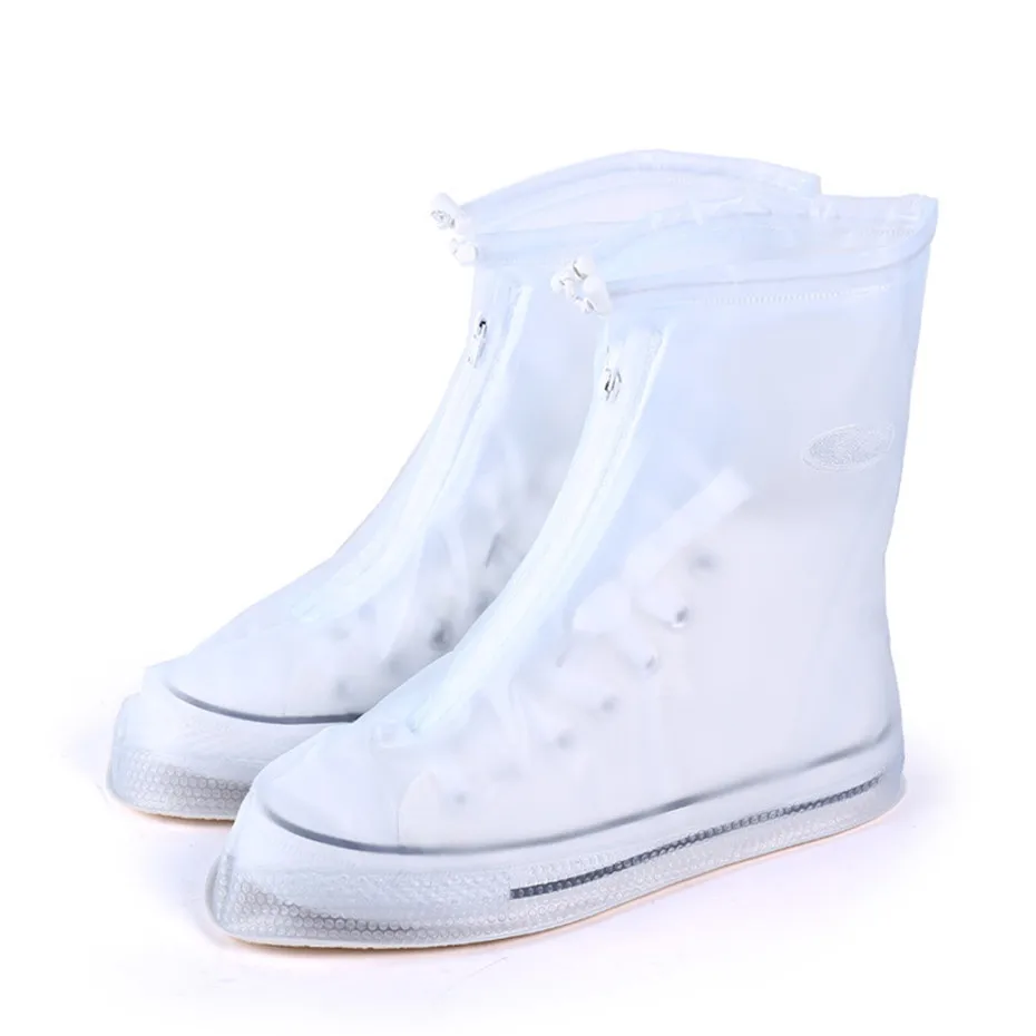 1 пара Водонепроницаемый чехол для обуви аксессуары покрытие на обувь от дождя Чехлы туфли для многократного применения ботинки противоскользящие унисекс - Цвет: Белый