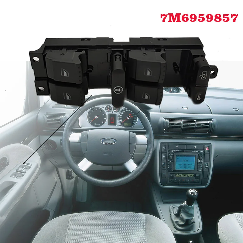 Electric POWER MASTER WINDOW Control SWITCH Button OE: 7M6959857 7M6 959 857 For Volkswagen VW SHARAN SEAT ALHAMBRA FORD GALAXY |