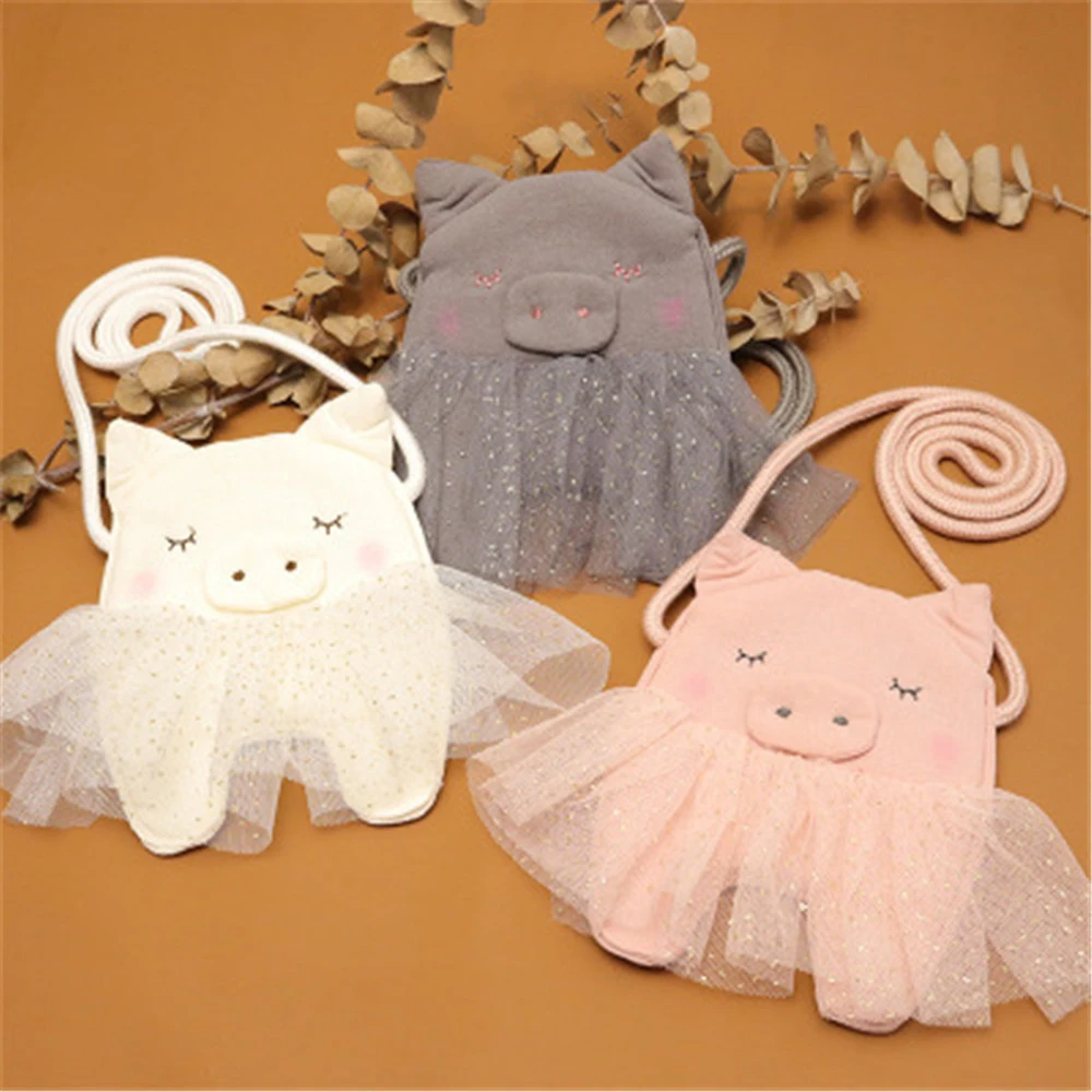 Monedero pequeño para y niñas, bolsa pequeña de tela algodón con dibujos de cerdo y animales, accesorios coreanos sólidos, regalo al por mayor|Monederos y carteras| - AliExpress