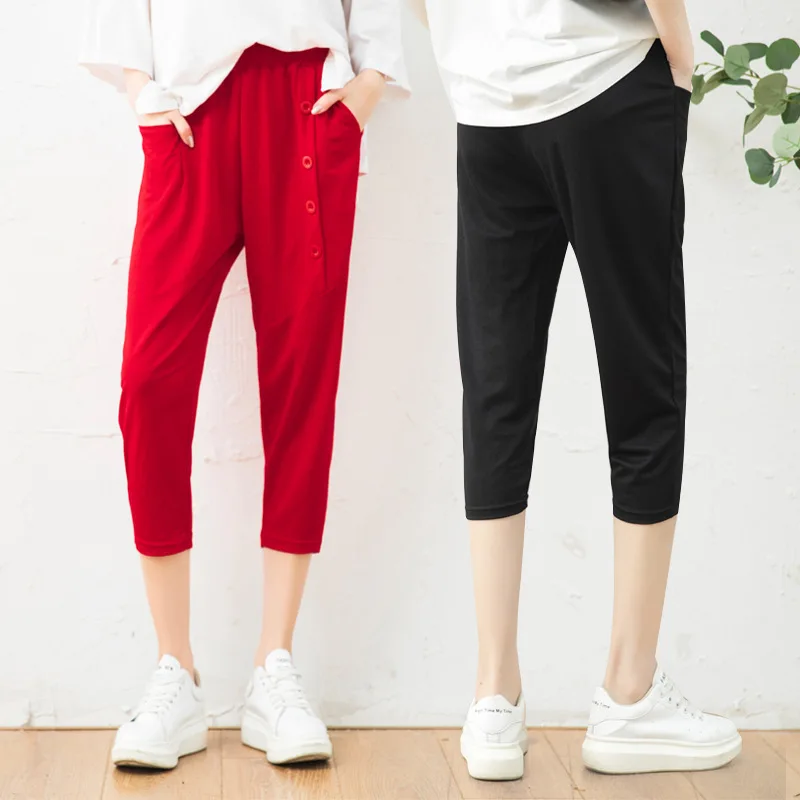 Summer Stall WOMEN'S Dress New Style Cropped Leggings Outer Wear Viscose Cool Pants Thin Slimming Harem a Generation of Fa | Женская