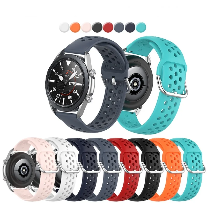 Ремешок для часов 20 мм 22 силиконовый браслет Samsung Galaxy watch Gear S3 42 Active2 Active3 Huawei GT2 Huami